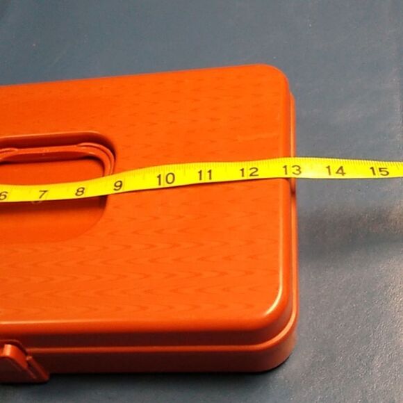 Vibrant Orange Wil-hold Sewing Arts & Crafts Box Cottagecore Grandmacore - Picture 7 of 8